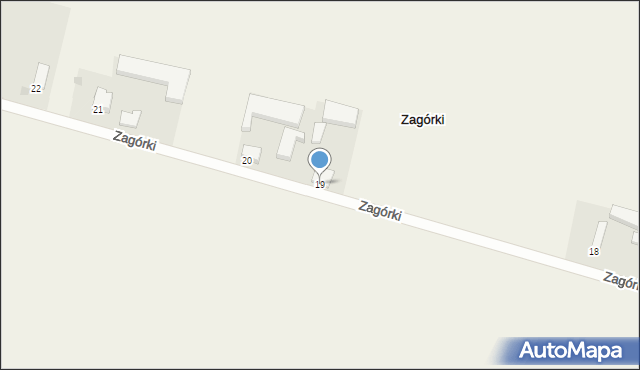 Zagórki, Zagórki, 19, mapa Zagórki