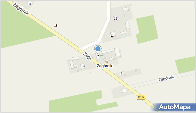 Zagórnik, Zagórnik, 7, mapa Zagórnik