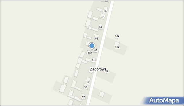 Zagórowa, Zagórowa, 60a, mapa Zagórowa