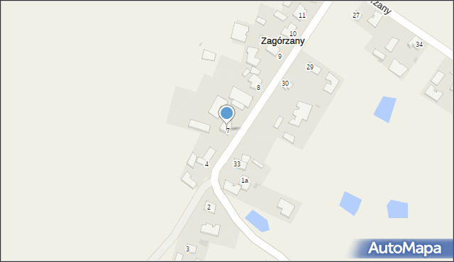 Zagórzany, Zagórzany, 7, mapa Zagórzany