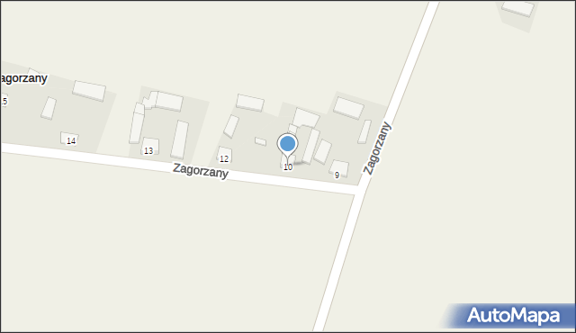 Zagorzany, Zagorzany, 10, mapa Zagorzany