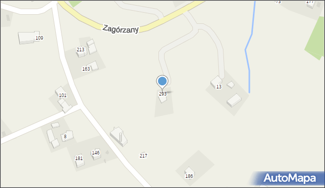 Zagórzany, Zagórzany, 293, mapa Zagórzany