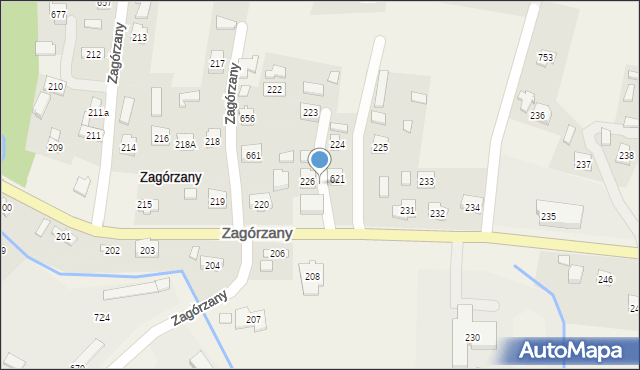 Zagórzany, Zagórzany, 226a, mapa Zagórzany