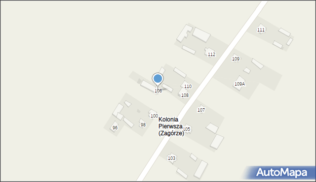 Zagórze, Zagórze, 106, mapa Zagórze