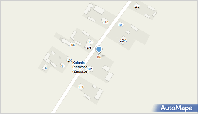 Zagórze, Zagórze, 107, mapa Zagórze