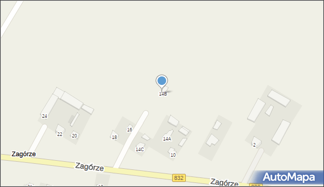 Zagórze, Zagórze, 14B, mapa Zagórze