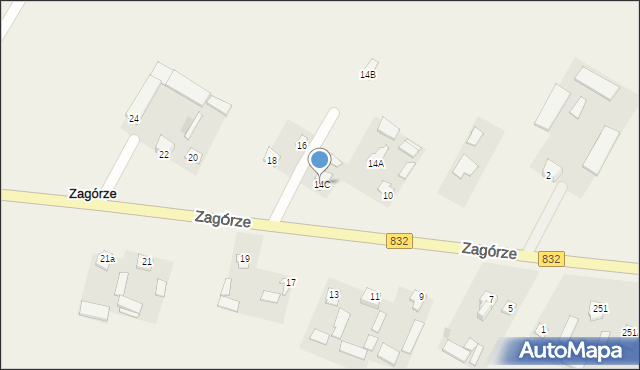 Zagórze, Zagórze, 14C, mapa Zagórze