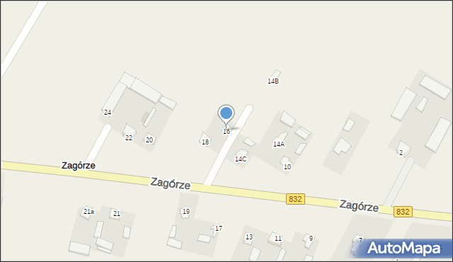 Zagórze, Zagórze, 16, mapa Zagórze