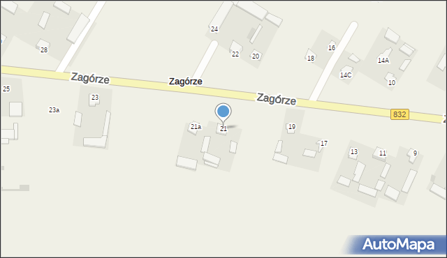 Zagórze, Zagórze, 21, mapa Zagórze