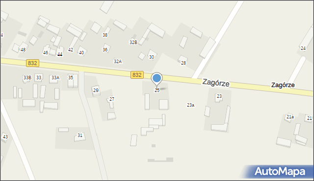 Zagórze, Zagórze, 25, mapa Zagórze