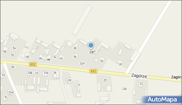 Zagórze, Zagórze, 32B, mapa Zagórze