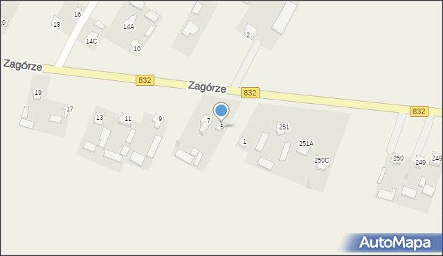 Zagórze, Zagórze, 5, mapa Zagórze