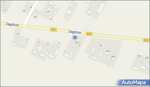 Zagórze, Zagórze, 7, mapa Zagórze