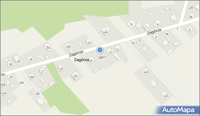 Zagórze, Zagórze, 13a, mapa Zagórze