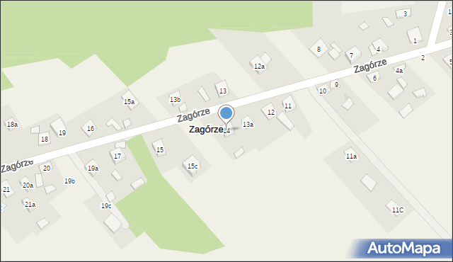 Zagórze, Zagórze, 14, mapa Zagórze