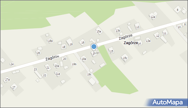 Zagórze, Zagórze, 17, mapa Zagórze