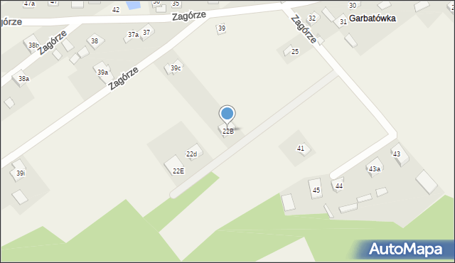 Zagórze, Zagórze, 22B, mapa Zagórze