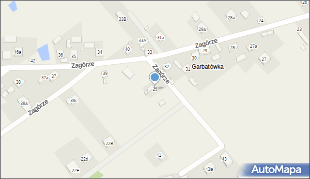 Zagórze, Zagórze, 25, mapa Zagórze