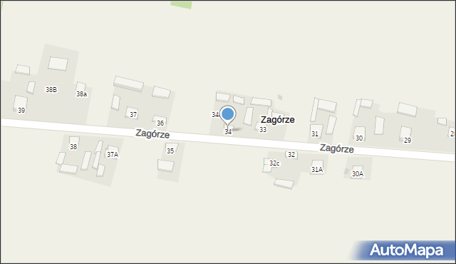 Zagórze, Zagórze, 34, mapa Zagórze