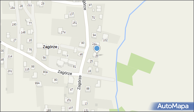 Zagórze, Zagórze, 20, mapa Zagórze