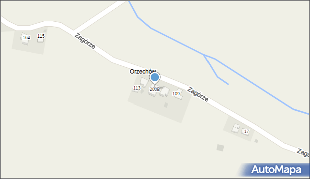 Zagórze, Zagórze, 200B, mapa Zagórze