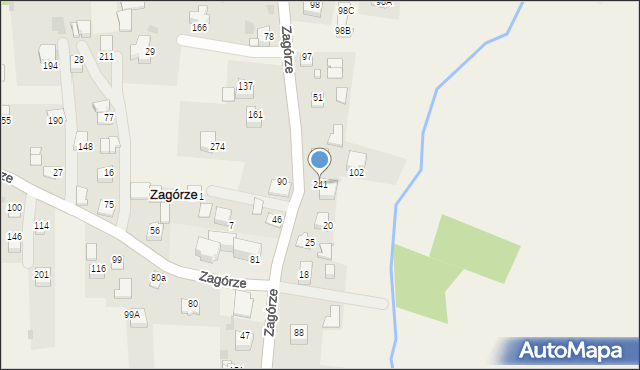 Zagórze, Zagórze, 241, mapa Zagórze