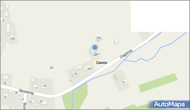 Zagórze, Zagórze, 245, mapa Zagórze