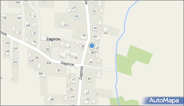 Zagórze, Zagórze, 25, mapa Zagórze