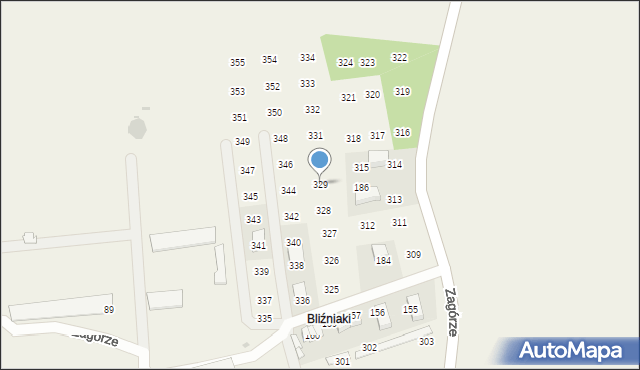 Zagórze, Zagórze, 329, mapa Zagórze