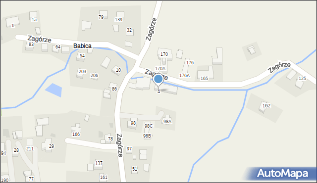 Zagórze, Zagórze, 4, mapa Zagórze