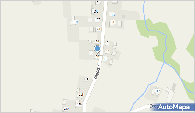 Zagórze, Zagórze, 58, mapa Zagórze