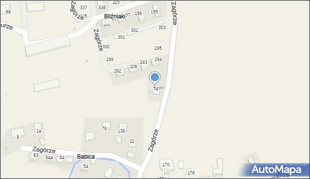 Zagórze, Zagórze, 74, mapa Zagórze