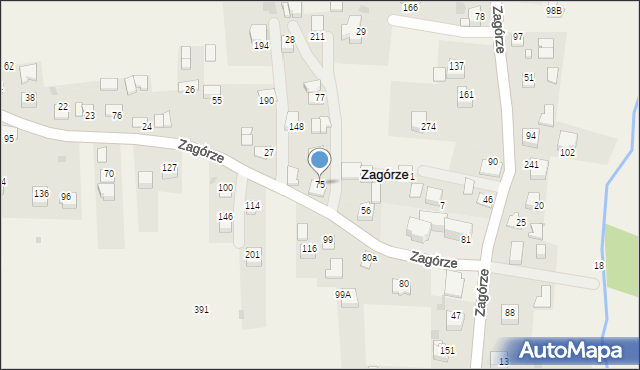 Zagórze, Zagórze, 75, mapa Zagórze