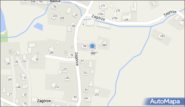 Zagórze, Zagórze, 98B, mapa Zagórze