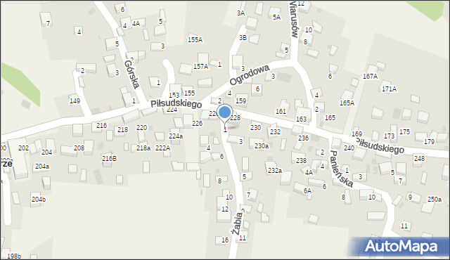 Zagórze, Żabia, 1, mapa Zagórze