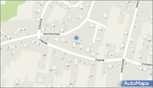 Zagórze, Żabnik, 16, mapa Zagórze