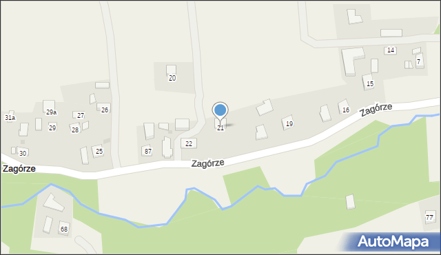 Zagórze, Zagórze, 21, mapa Zagórze