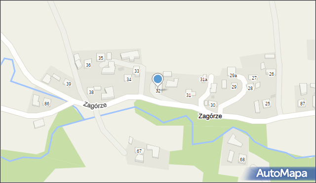 Zagórze, Zagórze, 32, mapa Zagórze