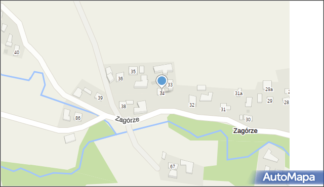 Zagórze, Zagórze, 34, mapa Zagórze