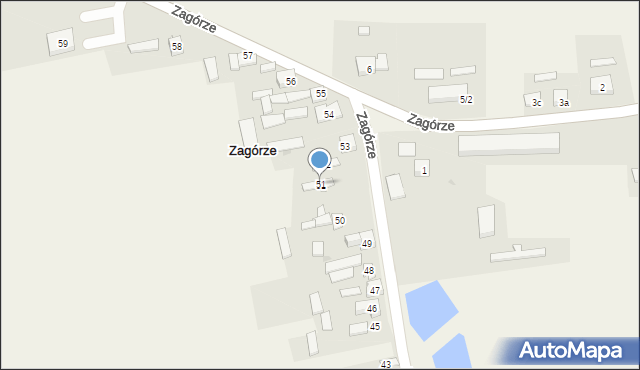 Zagórze, Zagórze, 51, mapa Zagórze