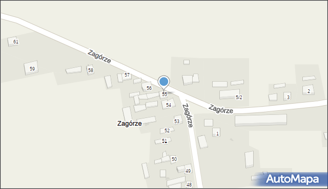 Zagórze, Zagórze, 55, mapa Zagórze