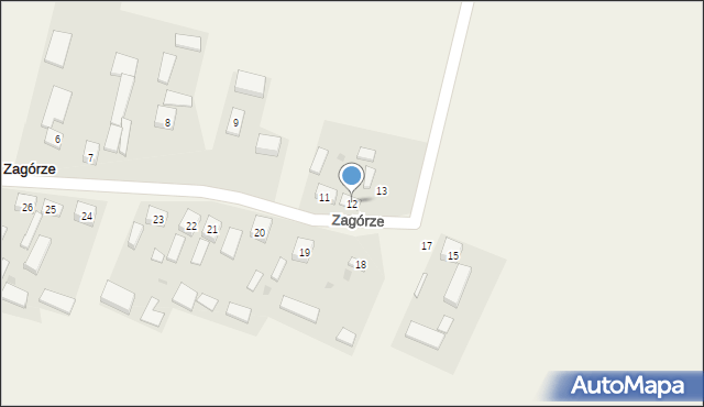 Zagórze, Zagórze, 12, mapa Zagórze