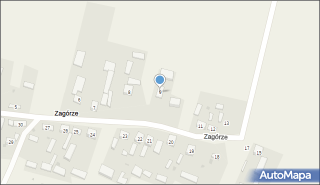 Zagórze, Zagórze, 9, mapa Zagórze