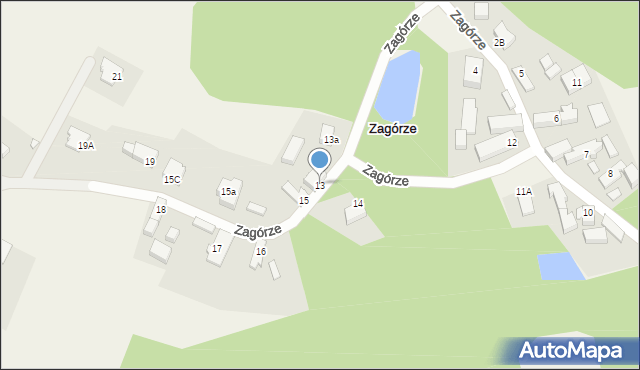 Zagórze, Zagórze, 13, mapa Zagórze