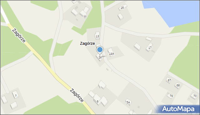 Zagórze, Zagórze, 14, mapa Zagórze