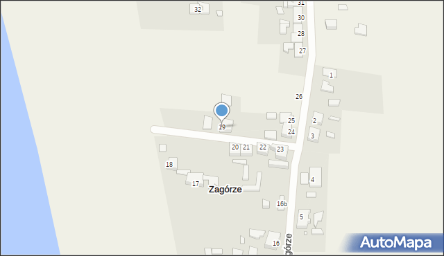 Zagórze, Zagórze, 19, mapa Zagórze