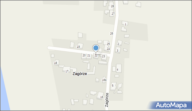 Zagórze, Zagórze, 22, mapa Zagórze