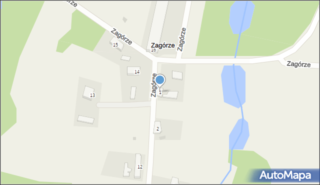 Zagórze, Zagórze, 1, mapa Zagórze