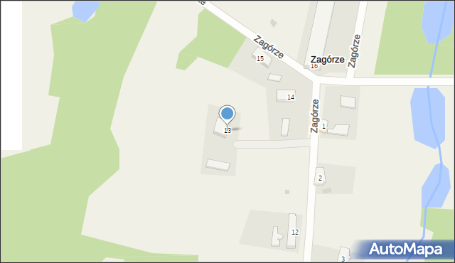 Zagórze, Zagórze, 13, mapa Zagórze