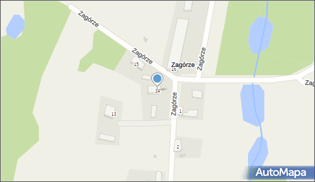 Zagórze, Zagórze, 14, mapa Zagórze